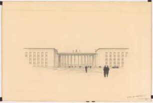 Verwaltungsbau der UFA (Universum Film AG), Potsdam-Babelsberg: Perspektivische Ansicht