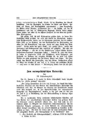 Zum naturgeschichtlichen Unterricht