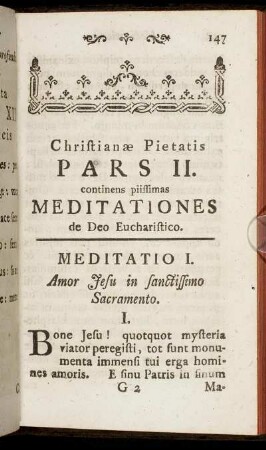 Meditatio I. - Meditatio X.