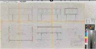 Münster (Münster) Neubau des Gymnasiums Paulinum Verbindungsgang Aula - Hauptgebäude 1957 1 : 50 50 x 92 Pause Staatshochbauamt Münster Regierung Münster Nr. 34075