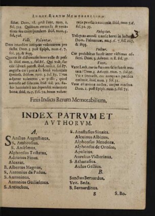 Index Patrum Et Authorum.