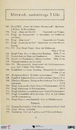 Mittwoch, nachmittags 3 Uhr (Nr. 749 - 999)