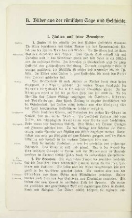 B. Bilder aus der römischen Sage und Geschichte