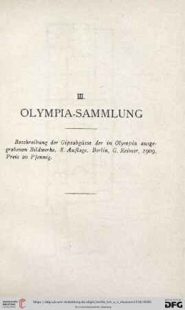 III. Olympia-Sammlung