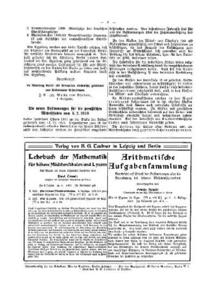 Die neuen Bestimmungen für die preußischen Mittelschulen vom 3.2.1910