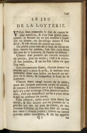 Le Jeu de la Lotterie.