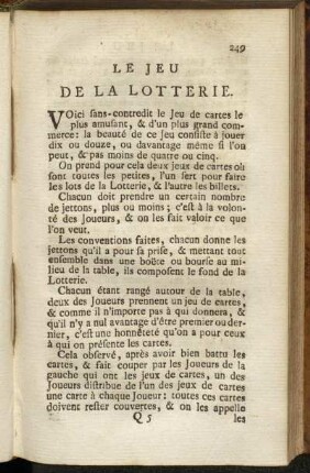 Le Jeu de la Lotterie.