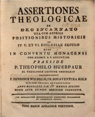 Assertiones theologicae de Deo incarnato