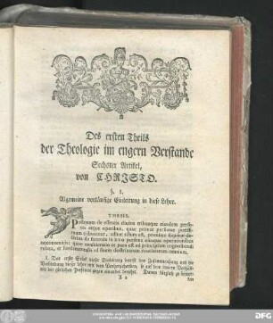 Des ersten Theils der Theologie im engern Verstande Sechster Artikel, von Chrjsto.