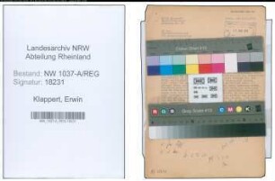 Entnazifizierung Erwin Klappert , geb. 00.00.0000 (Bahnbeamter)