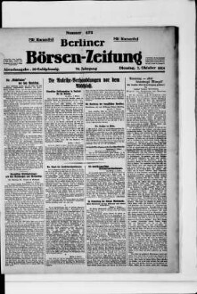 Berliner Börsen-Zeitung, Abendausgabe