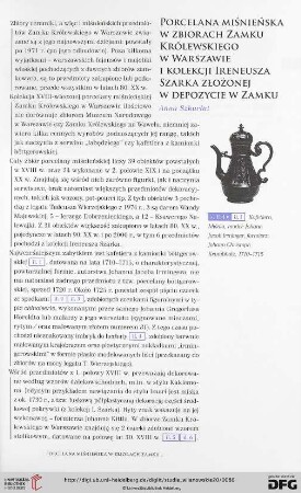 20: Porcelana miśnieńska w zbiorach Zamku Królewskiego w Warszawie i kolekcji Ireneusza Szarka złożonej w depozycie Zamku