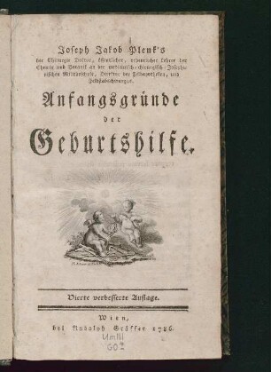 Joseph Jakob Plenk's Anfangsgründe der Geburtshilfe