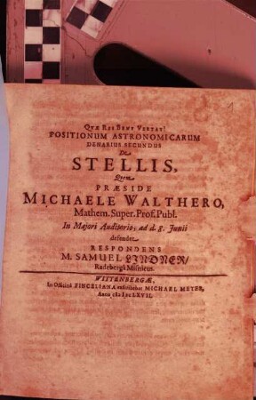 Positionum Astronomicarum Denarius ..., 2. De Stellis