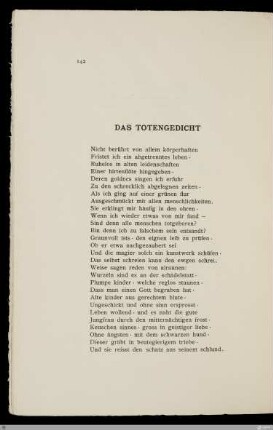 Das Totengedicht / Rudolf Pannwitz