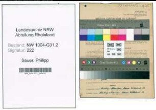 Entnazifizierung Philipp Sauer , geb. 23.09.1909 (Gastwirt)