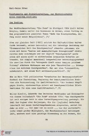 5: Kunstgewerbe und Produktgestaltung, zur Historiographie eines rezenten Konflikts