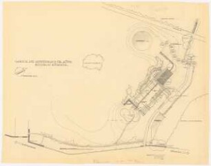 Garten Dr. Köpp Rittergut Röcknitz, Thallwitz: Lageplan 1:200 mit Isometrie, nicht so durchgearbeitet wahrscheinlich 1. Vorentwurf (zu Inv.Nr. 25374)