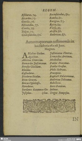 Autores quorum testimoniis in hac Historia usus est Joan Magnus