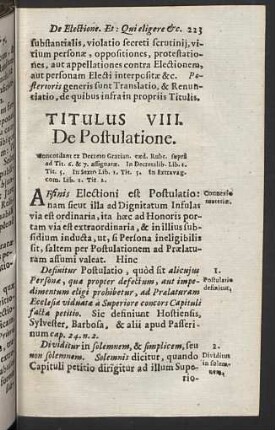 Titulus VIII. De Postulatione.