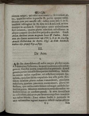 III. De Aere