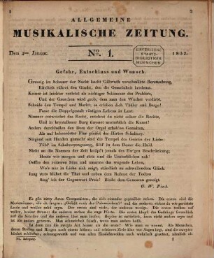 Allgemeine musikalische Zeitung. 34. 1832