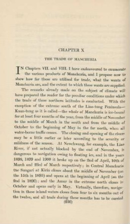 Chapter X. The trade of Manchuria