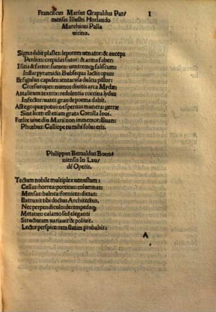 Francisci Marii Grapoldi poetæ laureati: de partibus Aedium : Addita modo uerborum explicatione ..., [2]. Francisci Marii Grapoldi poetæ laureati de uerborum explicatione quæ in libro de partibus ædium continentur