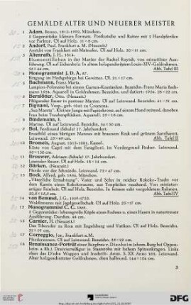 Gemälde Alter und Neuerer Meister (Nr. 1-89)