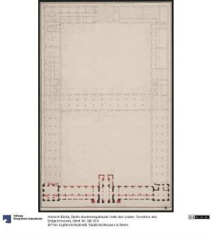 Berlin. Akademiegebäude Unter den Linden. Grundriss des Erdgeschosses