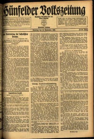 Ausgabe vom Samstag, den 18. September 1920.