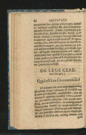 De Lege Ceremoniali. Quid est Lex Ceremonialis?