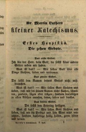 Erklärung des kleinen Katechismus Luthers : Zugleich als Leitfaden zum leichtern Gebrauche des in der evangelisch-lutherischen Kirche Bayerns diesseits des Rheins eingeführten biblischen Spruchbuches