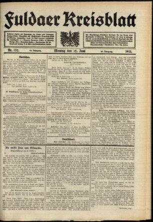 Ausgabe vom Montag, den 12. Juni 1911.