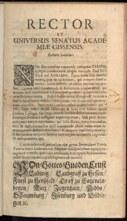 Rector Et Universus Senatus Academicæ Gissensis