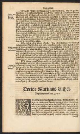 Doctor Martinus Luther. Augustiner entbieten. 1520.