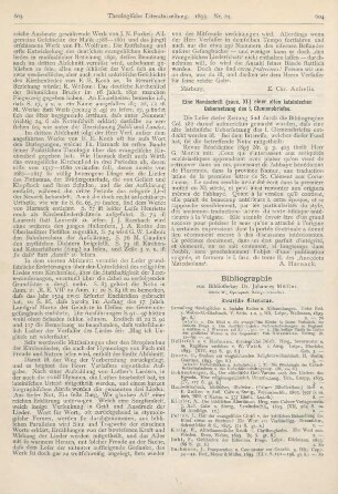 604 [Rezension] Eine Handschrift (saec XI.) einer alten lateinischen Uebersetzung des 1. Clemensbriefes