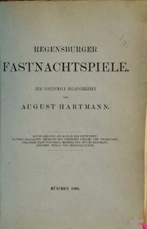 Regensburger Fastnachtspiele