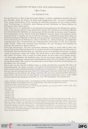 Albrecht Dürer und die Reformation. Offene Fragen
