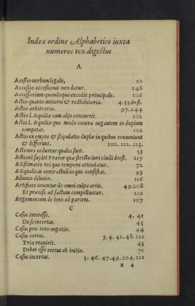 Index ordino alphabetico iuxta numeros tex. digestus.