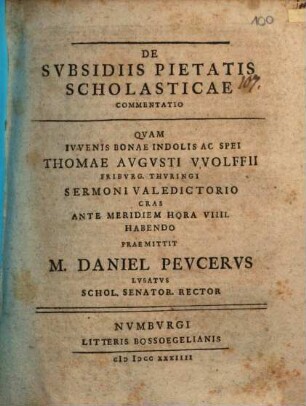 De subsidiis pietatis scholasticae commentatio