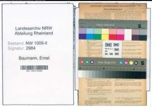 Entnazifizierung Ernst Baumann , geb. 20.03.1922 (Kaufm.Angestellter)
