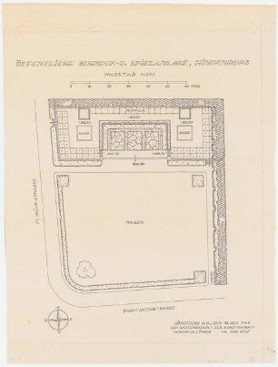 Grünanlage mit Spielplatz, Hindenburg: Öffentliche Schmuck- und Spielanlage: Grundriss