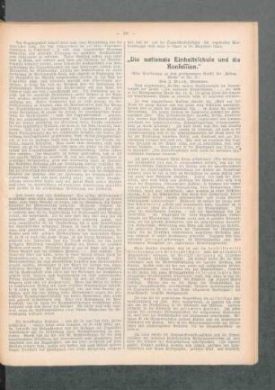¬"Die¬ nationale Einheitsschule und die Konfession" : (eine Erwiderung zu den gleichnamigen Artikel der "Pädag. Woche" in No. 48)