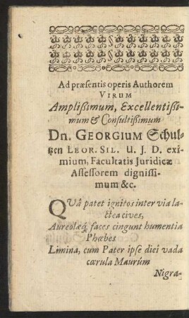 Ad praesentis operis Authorem Virum...