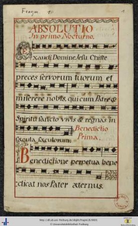 Absolutionen und Benediktionen, Fragment