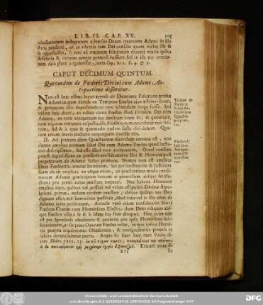 Caput Decimum Quintum. Quo tandem de Foederis Divini cum Adamo Antiquatione disseritur.