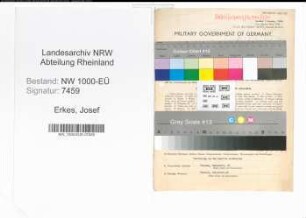 Entnazifizierung Josef Erkes, geb. 27.05.1898 (Polizeibeamter)