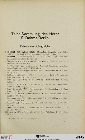 Kaiser- und Königreiche (Nr. 1-142)