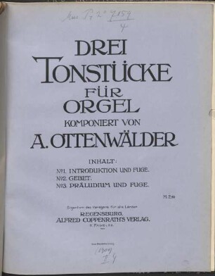 3 Tonstücke : für Orgel